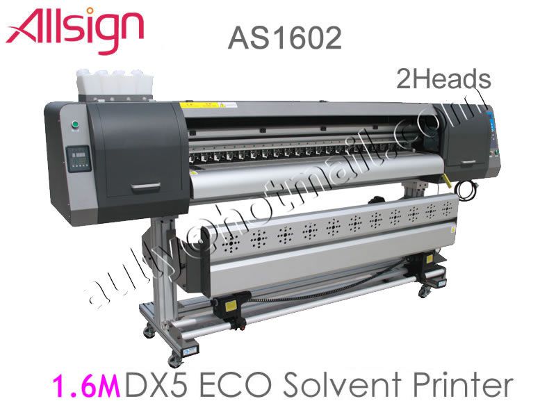 1.6M ECO Solvent Printer AS1602 with 2pcs Epson DX5/DX7 Printhead