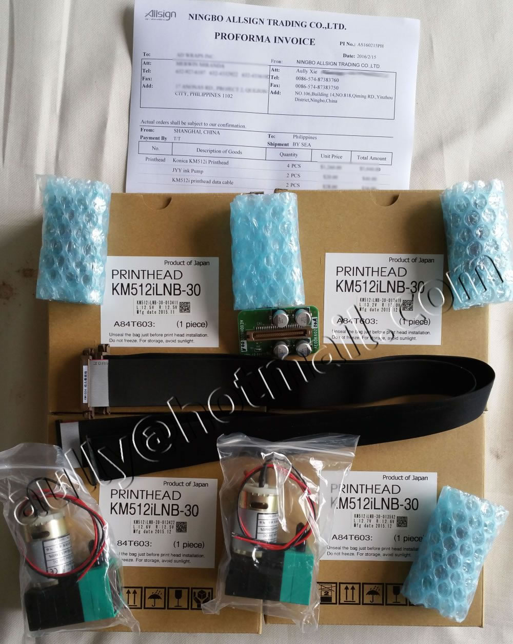 AS160215PH (Konica KM512i/30pl head/KM512i printhead data cable) to Philippines