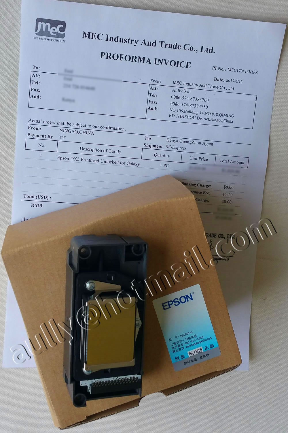 MEC170413KE-S (Epson DX5 Printhead Unlocked for Galaxy) to Kenya GuangZhou Agent