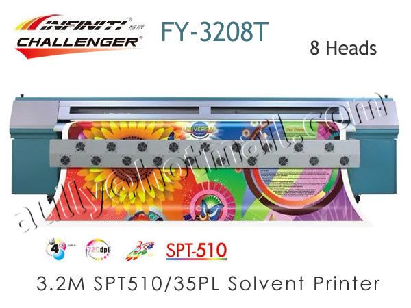 INFINITI FY-3208T 3.2m inkjet Solvent Printing Machine ( SPT510/35pl ,8 color ,High Quality )