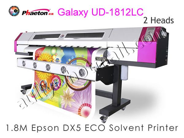 Digital Banner Printing Machine Galaxy UD-1812LC with 2 Epson DX5 printhead ECO Solvent Printer
