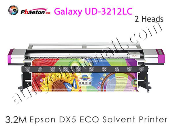 ECO Solvent printer Phaeton Galaxy UD-3212LC with 2 Epson DX5 printhead