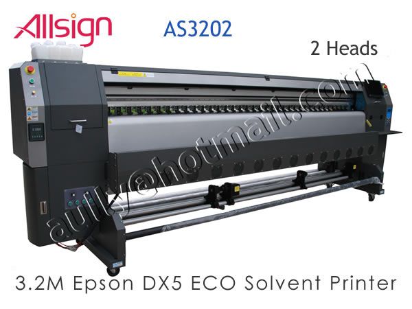 3.2M Eco Solvent Printer AS3202 with 2 New Epson DX5 printhead Digital Photo Printing Machine