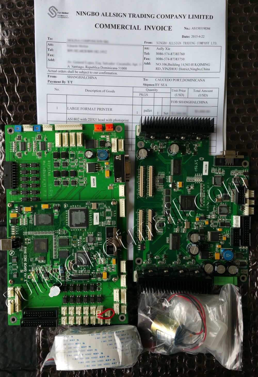 AS150319DM (BYHX-A-EPSON Printer Board/Epson Printer Parts/Shipping Documents) to Republica Dominicana