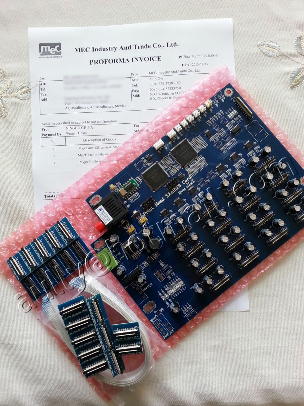 MEC131223MX-S(Myjet Carriage Board and patching board/ data cable) to Mexico