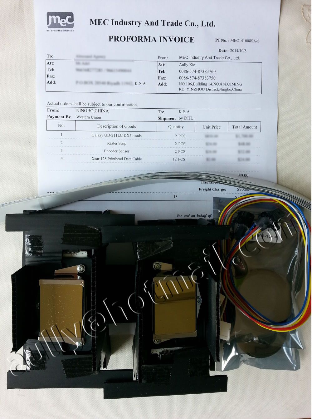 MEC141008SA-S(Epson DX5 Heads / Xaar 128 printer parts) to Saudi Arabia