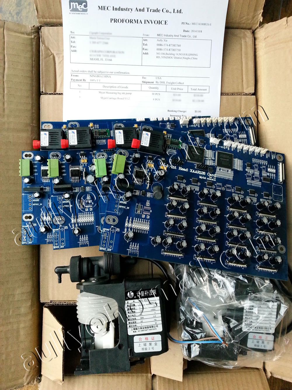 MEC141008US-S(Myjet Carriage Board V1.2 / Myjet Measuring big ink pump) to USA