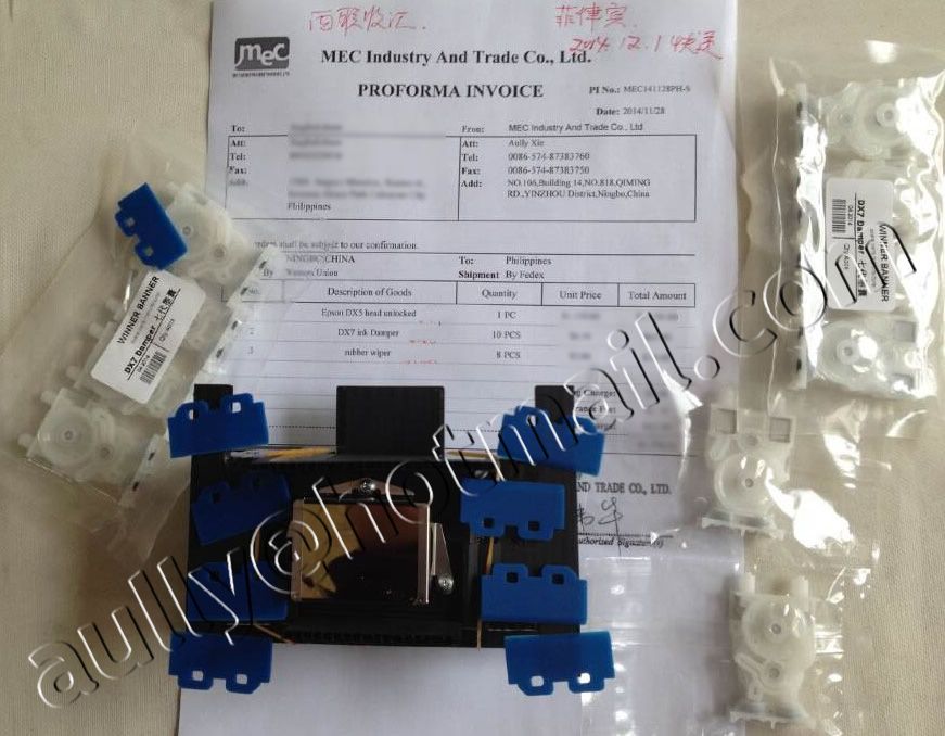 MEC141128PH-S(Epson DX5 head / Ink Damper) to Philippines