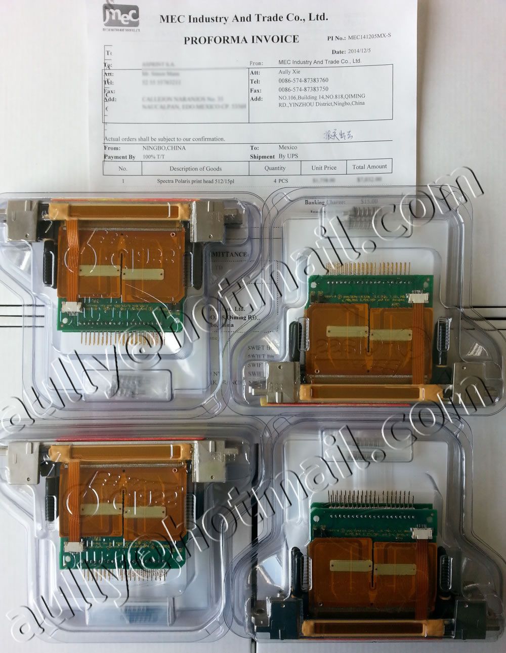 MEC141205MX-S(4PCS of Spectra Polaris print head 512/15pl Printhead) to Mexico