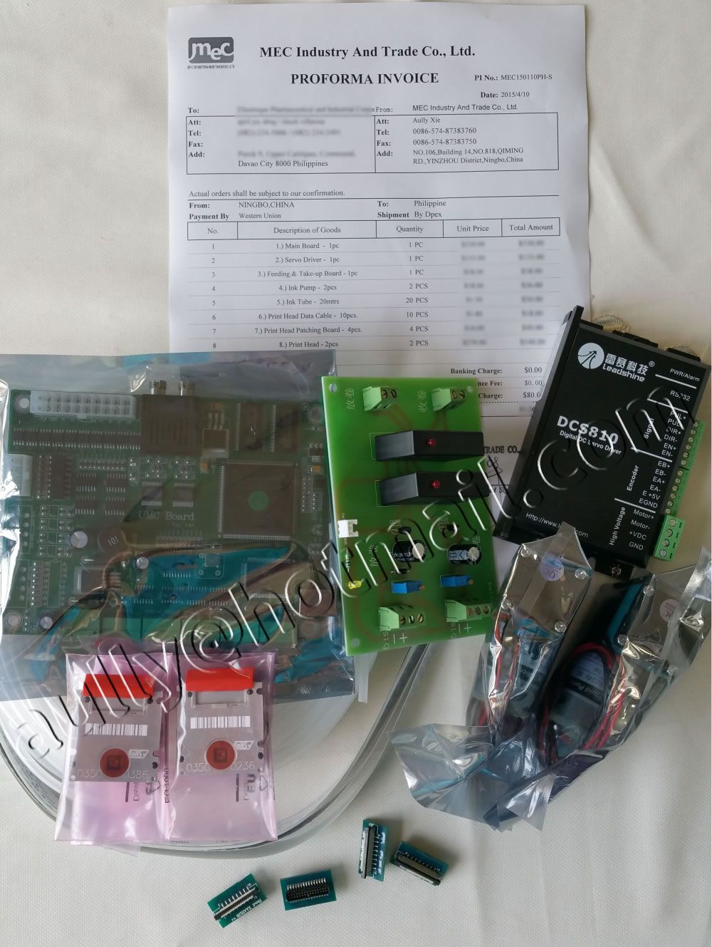 MEC150110PH-S (Xaar 128/40-W printhead/Main board/ink Pump/ink tube/) to Philippines