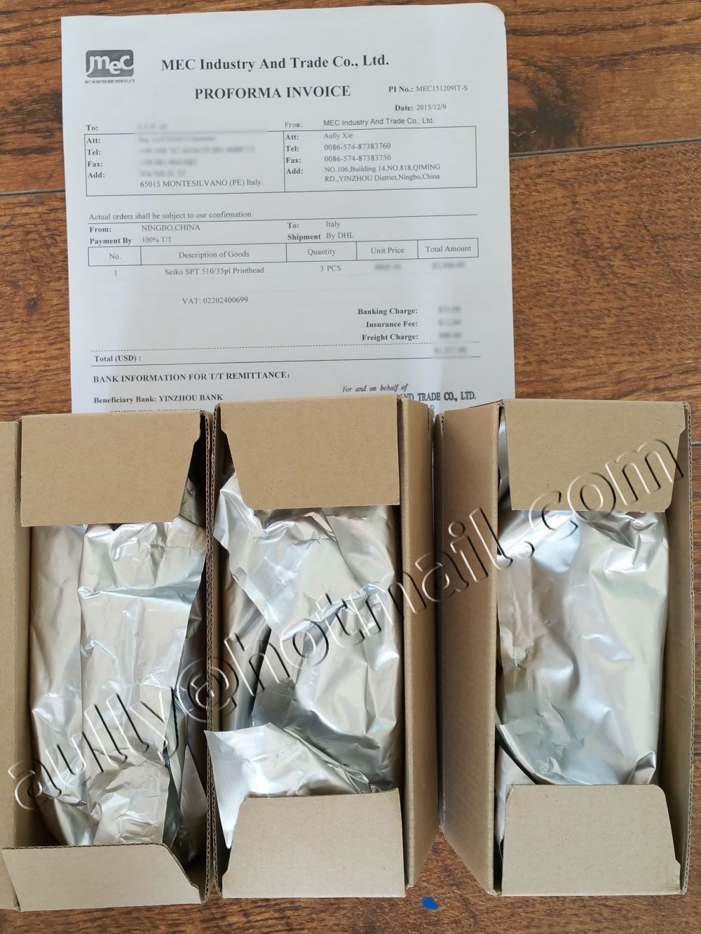 MEC151209IT-S(3PCS of Seiko SPT 510/35pl Printhead) to Italy