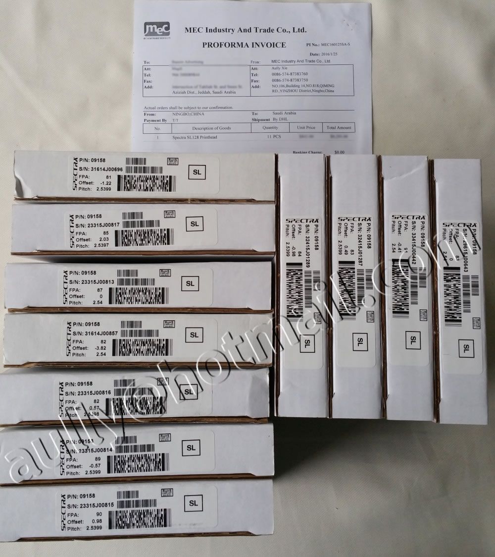 MEC160125SA-S (11PCS Spectra SL128 Printhead) to Saudi Arabia