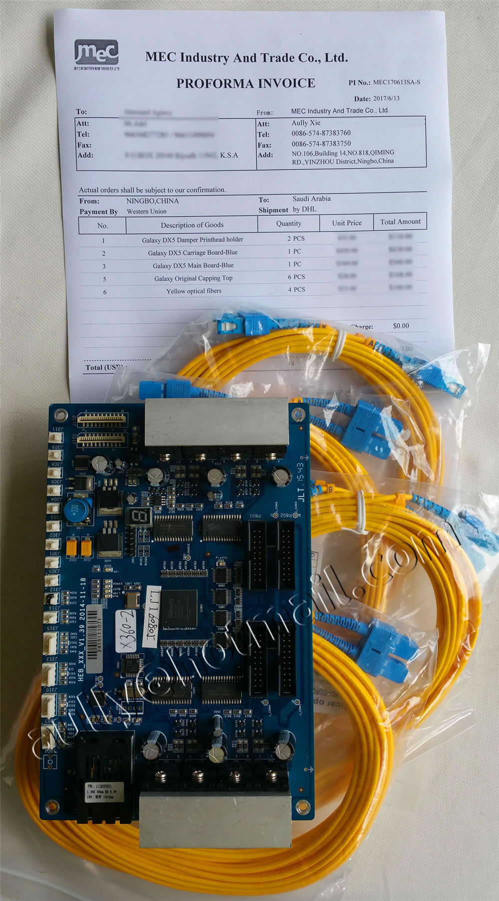 MEC170613SA-S (Galaxy Printer Carriage Board-Blue/Optical Fiber) to Saudi Arabia