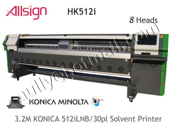 Konica 512i/30PL head Solvent Printer with 8pcs with KM512iLNB/30PL Printhead