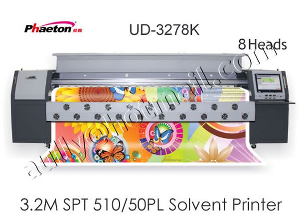 Printer Machine Flex Banner Vinyl Sticker Phaeton UD 3278K( double 4 color, 10feet, spt510 printheads)