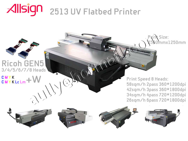 UV2513 Industrial Grade UV Flatbed Printer SJ2513UV