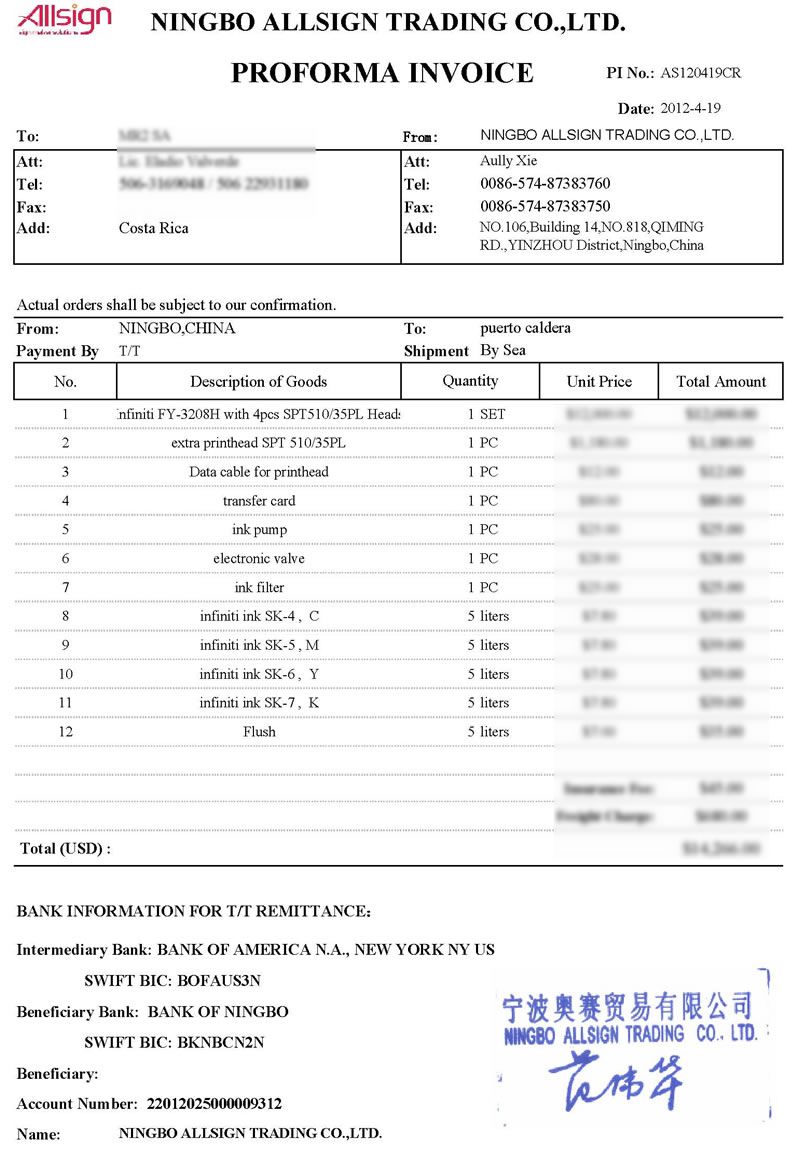 Proforma Invoice