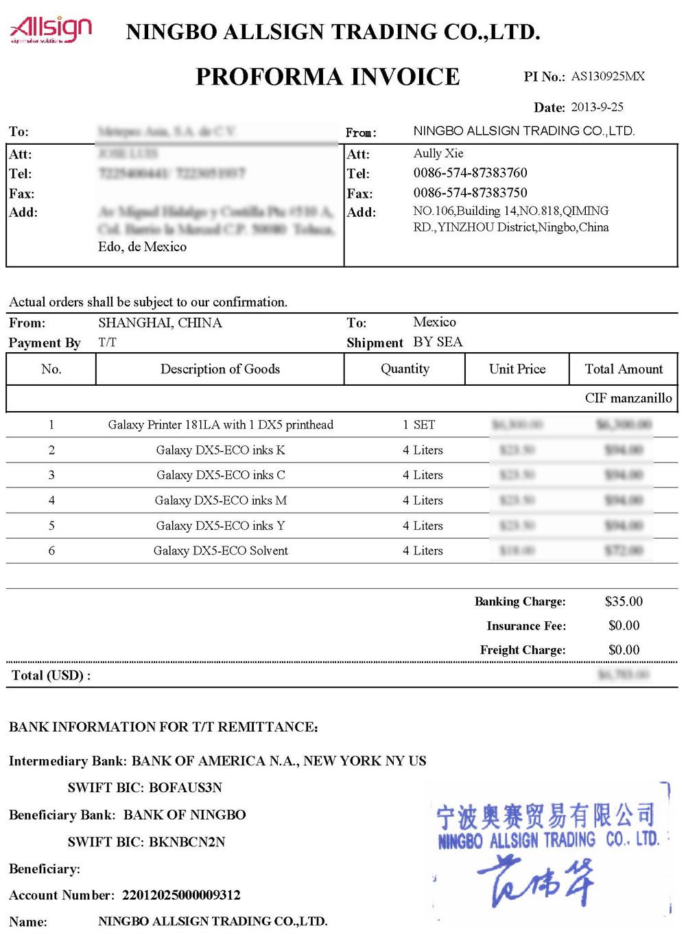 Proforma Invoice