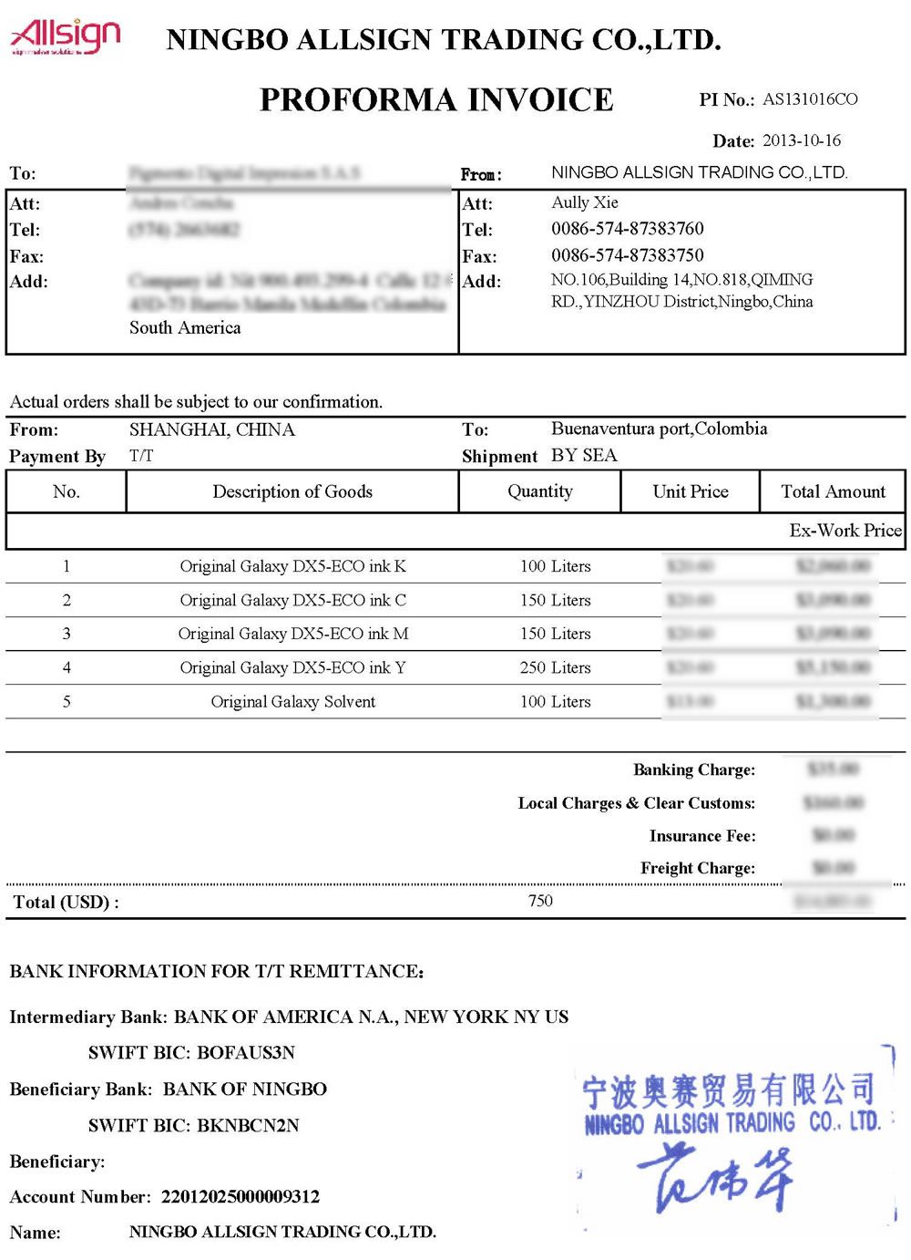 Proforma Invoice