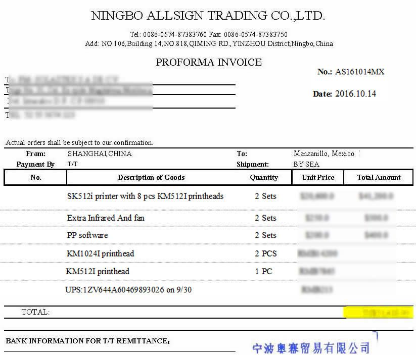 AS161014MX (2 Sets of SK512i Konica Printer with 8PCS KM512i/30pl heads) to Mexico