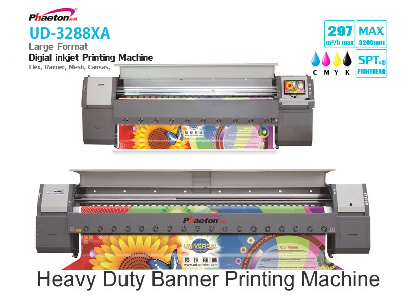 Phaeton Indoor/outdoor banner printer UD-3288XA with 8pcs SPT508GS+ heads